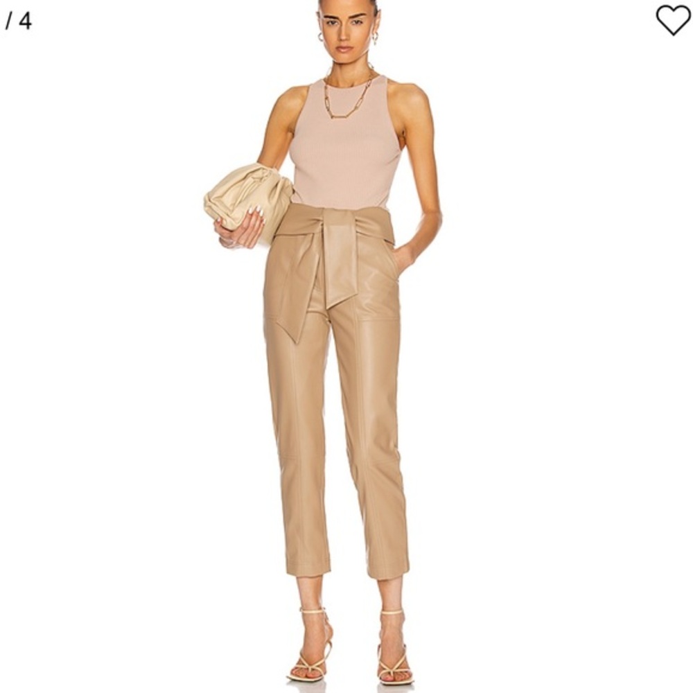 NEW Jonathan Simkhai Tessa Leather Tie Waist Pant